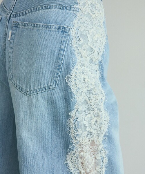 GRACE CLASS（グレースクラス）の「サイドレースデニムパンツ（デニムパンツ・レディース・サックスブルー/ブラック・36/38）」の6枚目の写真