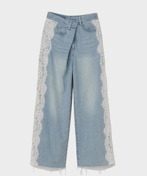 GRACE CLASS（グレースクラス）の「サイドレースデニムパンツ（デニムパンツ・レディース・サックスブルー/ブラック・36/38）」の9枚目の写真