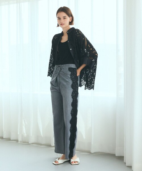 GRACE CLASS（グレースクラス）の「サイドレースデニムパンツ（デニムパンツ・レディース・サックスブルー/ブラック・36/38）」の13枚目の写真