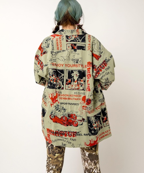 RNA（アールエヌエー）の「B2922 ＥＮＪＯＹプリントシャツジャケット（シャツ/ブラウス・レディース・オフホワイト/ベージュ/オリーブ・MEDIUM）」の14枚目の写真