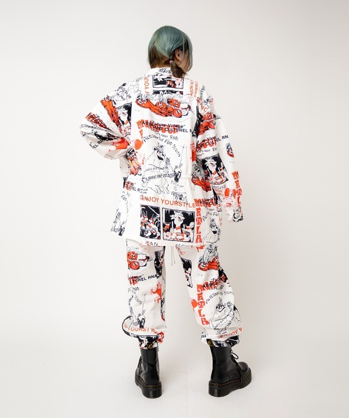 RNA（アールエヌエー）の「B2922 ＥＮＪＯＹプリントシャツジャケット（シャツ/ブラウス・レディース・オフホワイト/ベージュ/オリーブ・MEDIUM）」の17枚目の写真