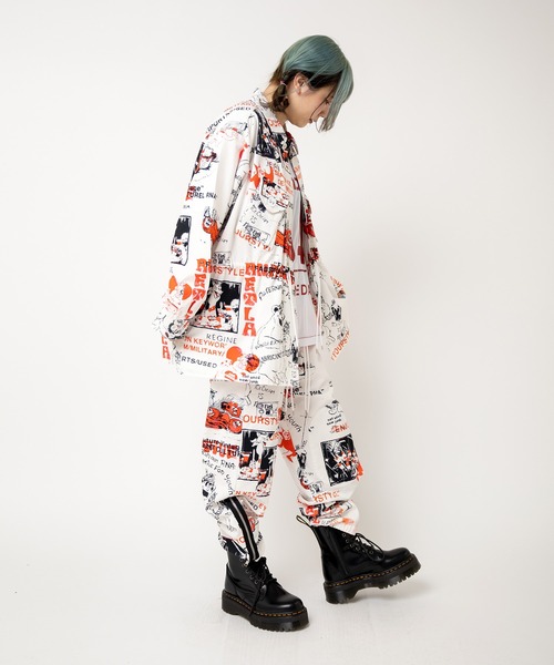 RNA（アールエヌエー）の「B2922 ＥＮＪＯＹプリントシャツジャケット（シャツ/ブラウス・レディース・オフホワイト/ベージュ/オリーブ・MEDIUM）」の16枚目の写真