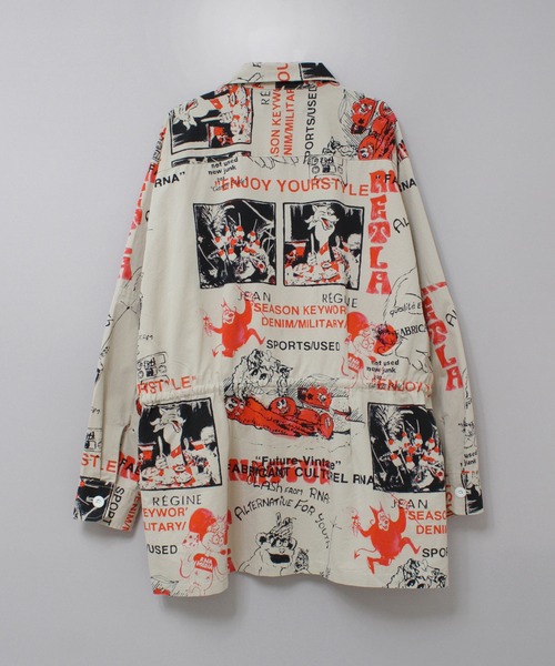 RNA（アールエヌエー）の「B2922 ＥＮＪＯＹプリントシャツジャケット（シャツ/ブラウス・レディース・オフホワイト/ベージュ/オリーブ・MEDIUM）」の12枚目の写真