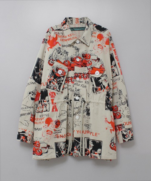 RNA（アールエヌエー）の「B2922 ＥＮＪＯＹプリントシャツジャケット（シャツ/ブラウス・レディース・オフホワイト/ベージュ/オリーブ・MEDIUM）」の11枚目の写真