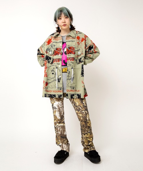 RNA（アールエヌエー）の「B2922 ＥＮＪＯＹプリントシャツジャケット（シャツ/ブラウス・レディース・オフホワイト/ベージュ/オリーブ・MEDIUM）」の21枚目の写真