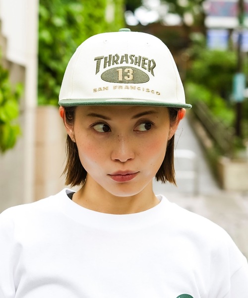 NEW OVAL SNAP BACK CAP/スラッシャーブランドロゴスナップバック