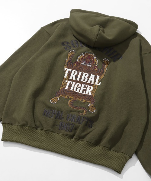 KRIFF MAYER（クリフメイヤー）の「【裏起毛】スーベニア刺繍ジップアップパーカー（パーカー・メンズ・グレー/ナチュラル/レッド/パープル/オリーブ/ブラック・MEDIUM/X-LARGE/LARGE）」の10枚目の写真