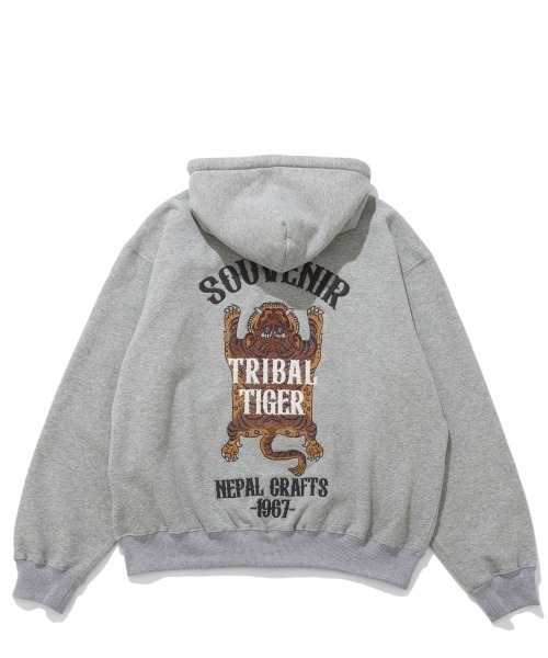 KRIFF MAYER（クリフメイヤー）の「【裏起毛】スーベニア刺繍ジップアップパーカー（パーカー・メンズ・グレー/ナチュラル/レッド/パープル/オリーブ/ブラック・MEDIUM/X-LARGE/LARGE）」の9枚目の写真