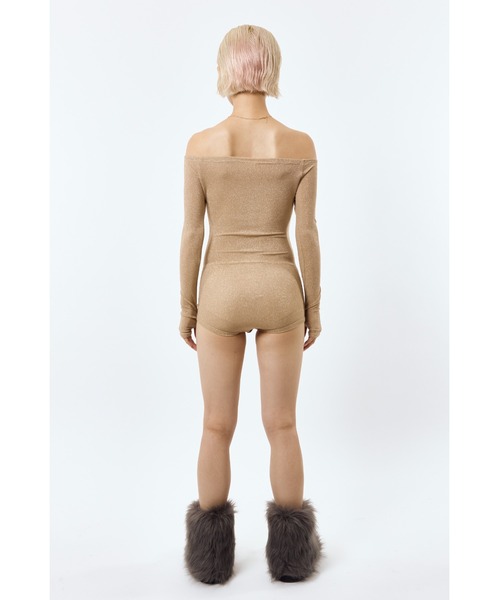 DLESS(ドレス)の「Off shoulder bodysuits/オフショルダーロングスリーブボディスーツ(Tシャツ/カットソー・レディース・ブラック/ゴールド/ブラウン・X-SMALL/SMALL)」の15枚目の写真