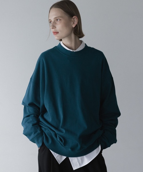 remer（リメール）の「loose basic sweat long Tee / ルーズベーシックスウェットロンT〈裏毛レススウェット〉（スウェット・メンズ・ライトグレー/ブルー/チャコールグレー/ブラック/テラコッタ・LARGE/MEDIUM/SMALL/X-SMALL）」の5枚目の写真