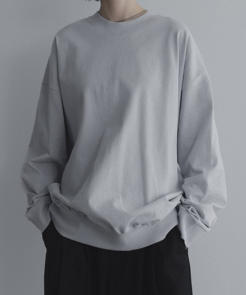 remer（リメール）の「loose basic sweat long Tee / ルーズベーシックスウェットロンT〈裏毛レススウェット〉（スウェット・メンズ・ライトグレー/ブルー/チャコールグレー/ブラック/テラコッタ・LARGE/MEDIUM/SMALL/X-SMALL）」の2枚目の写真