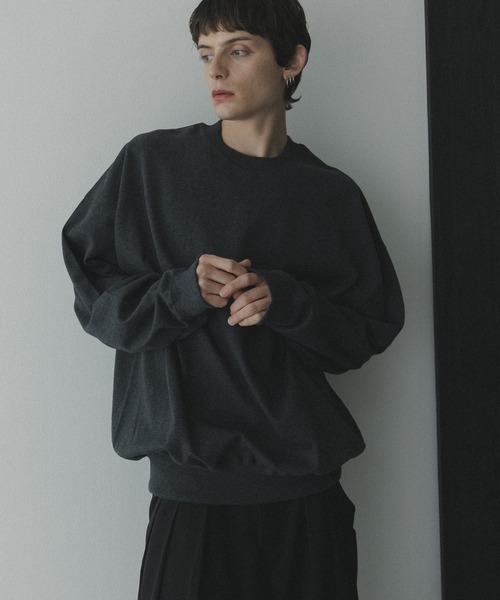remer(リメール)の「remer 26秋冬新作 - loose basic sweat long Tee / 裏毛レススウェットロンT(スウェット・メンズ・ライトグレー/ブルー/チャコールグレー/ブラック/テラコッタ/ダークグレー・LARGE/MEDIUM/SMALL/X-SMALL)」の4枚目の写真