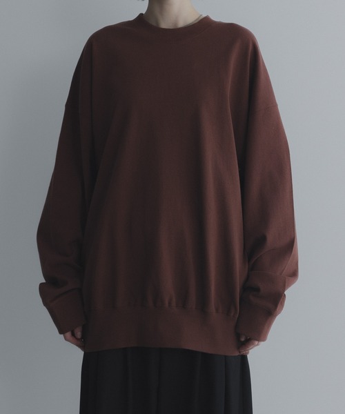 remer（リメール）の「loose basic sweat long Tee / ルーズベーシックスウェットロンT〈裏毛レススウェット〉（スウェット・メンズ・ライトグレー/ブルー/チャコールグレー/ブラック/テラコッタ・LARGE/MEDIUM/SMALL/X-SMALL）」の4枚目の写真
