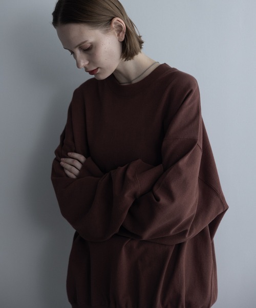 remer(リメール)の「loose basic sweat long Tee / ルーズベーシックスウェットロンT〈裏毛レススウェット〉(スウェット・メンズ・ライトグレー/ブルー/チャコールグレー/ブラック/テラコッタ・LARGE/MEDIUM/SMALL/X-SMALL)」の9枚目の写真