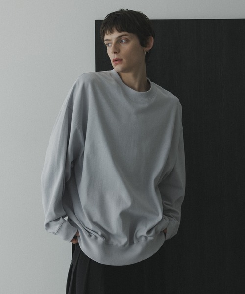 remer(リメール)の「remer 26秋冬新作 - loose basic sweat long Tee / 裏毛レススウェットロンT(スウェット・メンズ・ライトグレー/ブルー/チャコールグレー/ブラック/テラコッタ/ダークグレー・LARGE/MEDIUM/SMALL/X-SMALL)」の19枚目の写真