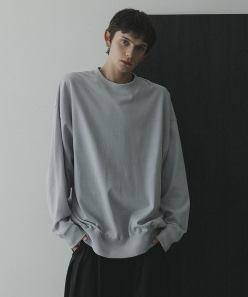 remer(リメール)の「remer 26秋冬新作 - loose basic sweat long Tee / 裏毛レススウェットロンT(スウェット・メンズ・ライトグレー/ブルー/チャコールグレー/ブラック/テラコッタ/ダークグレー・LARGE/MEDIUM/SMALL/X-SMALL)」の20枚目の写真