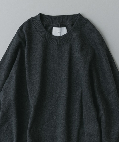 remer(リメール)の「remer 26秋冬新作 - loose basic sweat long Tee / 裏毛レススウェットロンT(スウェット・メンズ・ライトグレー/ブルー/チャコールグレー/ブラック/テラコッタ/ダークグレー・LARGE/MEDIUM/SMALL/X-SMALL)」の10枚目の写真