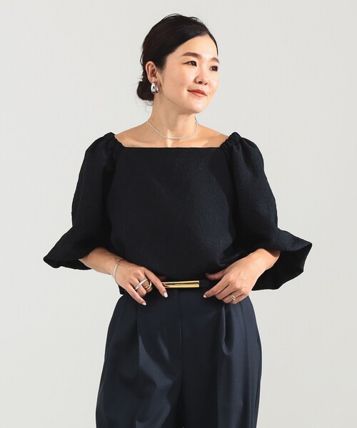 Demi-Luxe BEAMS（デミルクス ビームス）の「【1/15再値下げ】エディター東原妙子 × Demi-Luxe BEAMS / 2WAY ジャカード ブラウス（シャツ/ブラウス・レディース・ホワイト/ブラック・ONE SIZE）」の22枚目の写真