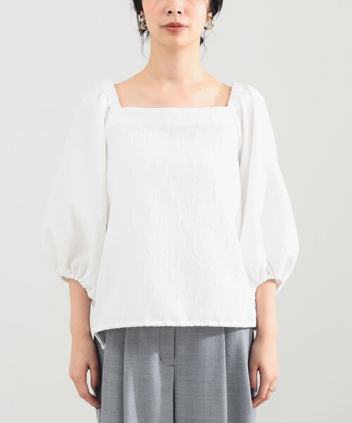 Demi-Luxe BEAMS（デミルクス ビームス）の「【1/15再値下げ】エディター東原妙子 × Demi-Luxe BEAMS / 2WAY ジャカード ブラウス（シャツ/ブラウス・レディース・ホワイト/ブラック・ONE SIZE）」の18枚目の写真
