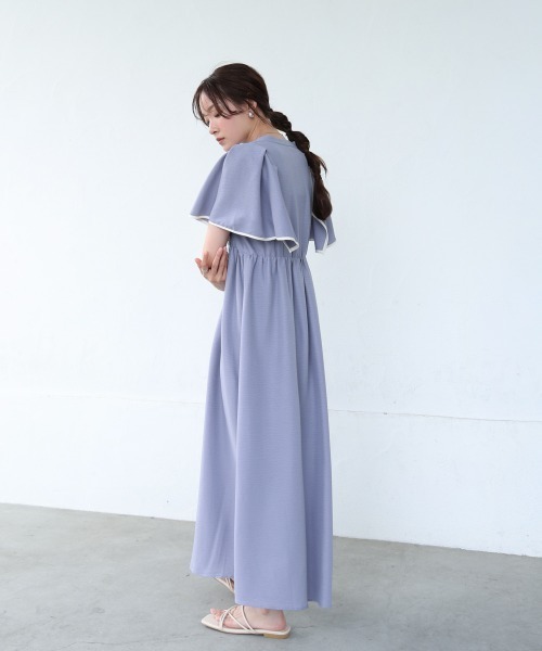 Bab(バブ)の「【S・Mサイズ展開】配色パイピングスクエアスリーブワンピース(ワンピース・レディース・ブラック/ブルー/ブラウン・S/M)」の15枚目の写真