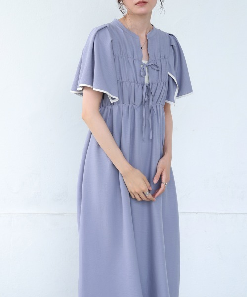 Bab(バブ)の「【S・Mサイズ展開】配色パイピングスクエアスリーブワンピース(ワンピース・レディース・ブラック/ブルー/ブラウン・S/M)」の17枚目の写真