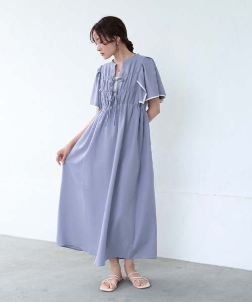 Bab(バブ)の「【S・Mサイズ展開】配色パイピングスクエアスリーブワンピース(ワンピース・レディース・ブラック/ブルー/ブラウン・S/M)」の18枚目の写真