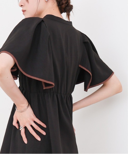 Bab(バブ)の「【S・Mサイズ展開】配色パイピングスクエアスリーブワンピース(ワンピース・レディース・ブラック/ブルー/ブラウン・S/M)」の19枚目の写真