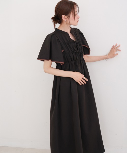 Bab(バブ)の「【S・Mサイズ展開】配色パイピングスクエアスリーブワンピース(ワンピース・レディース・ブラック/ブルー/ブラウン・S/M)」の20枚目の写真