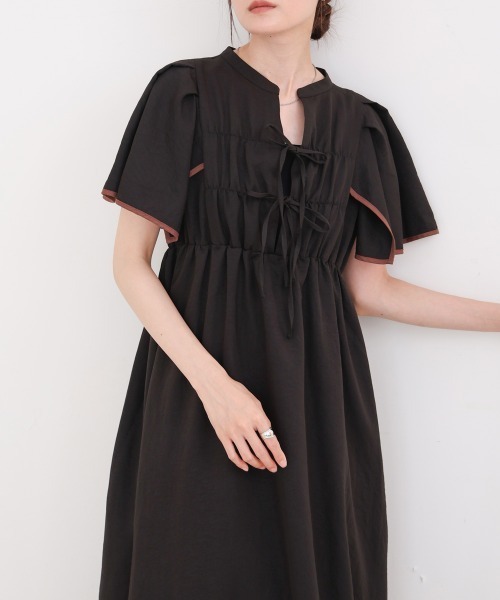 Bab(バブ)の「【S・Mサイズ展開】配色パイピングスクエアスリーブワンピース(ワンピース・レディース・ブラック/ブルー/ブラウン・S/M)」の21枚目の写真