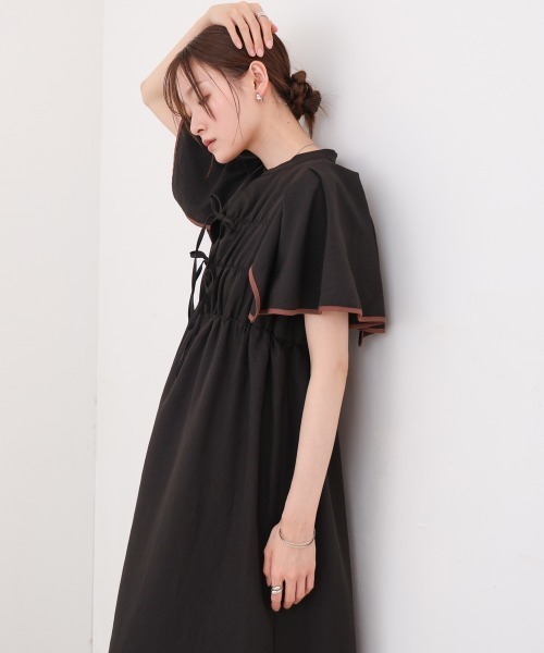 セール】【S・Mサイズ展開】配色パイピングスクエアスリーブ