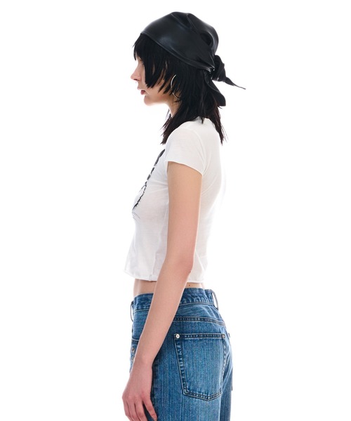 BEEDEN(ビーデン)の「CAT PRINT TINY TEE(Tシャツ/カットソー・レディース・グレー/ホワイト・FREE)」の4枚目の写真