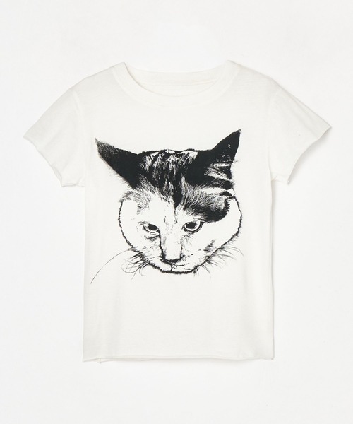 BEEDEN(ビーデン)の「CAT PRINT TINY TEE(Tシャツ/カットソー・レディース・グレー/ホワイト・FREE)」の8枚目の写真