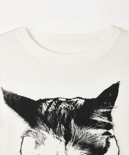 BEEDEN(ビーデン)の「CAT PRINT TINY TEE(Tシャツ/カットソー・レディース・グレー/ホワイト・FREE)」の10枚目の写真