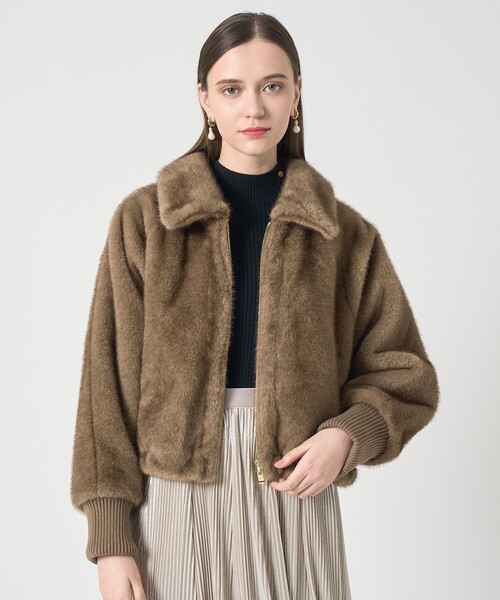 ANAYI アナイ 24AW フェイクミンクファーブルゾン ベージュ 34 ANAYI アナイ 24AW フェイクミンクファーブルゾン ベージュ 34 ANAYI