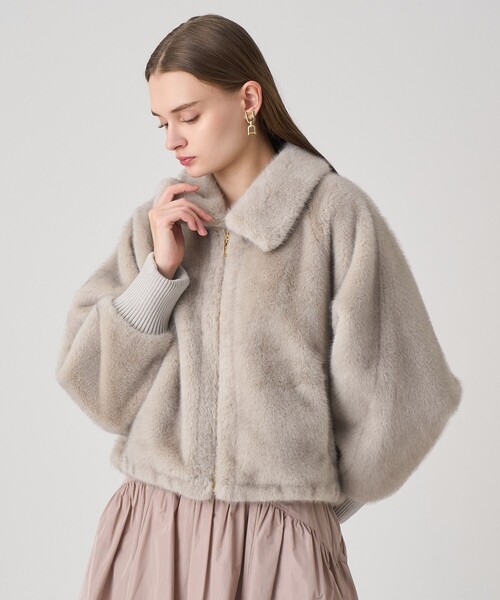 ANAYI（アナイ）の「フェイクミンクファーブルゾン（ブルゾン・レディース・グレイッシュベージュ/ベージュ/モカ・38/36/34）」の5枚目の写真