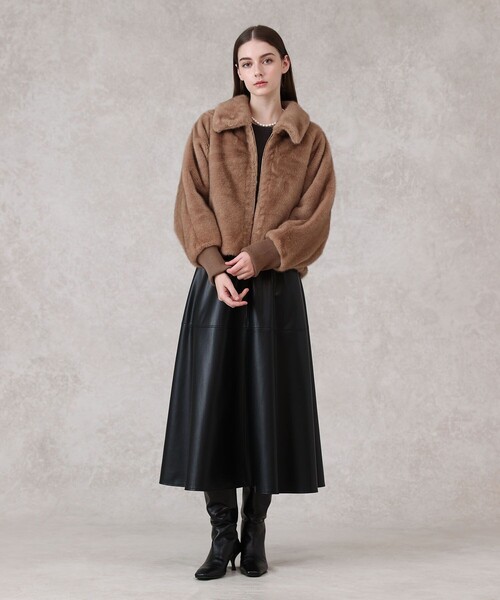 ANAYI（アナイ）の「フェイクミンクファーブルゾン（ブルゾン・レディース・グレイッシュベージュ/ベージュ/モカ・38/36/34）」の14枚目の写真