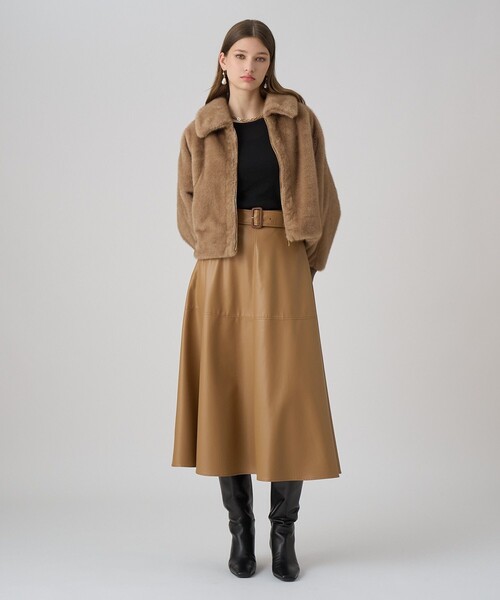 ANAYI アナイ 24AW フェイクミンクファーブルゾン ベージュ 34 ANAYI アナイ 24AW フェイクミンクファーブルゾン ベージュ 34 ANAYI