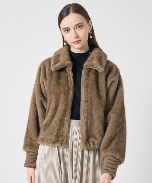 ANAYI（アナイ）の「フェイクミンクファーブルゾン（ブルゾン・レディース・グレイッシュベージュ/ベージュ/モカ・38/36/34）」の18枚目の写真