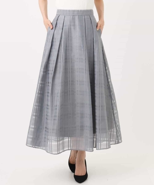 MK MICHEL KLEIN（エムケーミッシェルクラン）の「シアードビーチェックスカート/洗える（スカート・レディース・グレー/ブラック・38）」の13枚目の写真