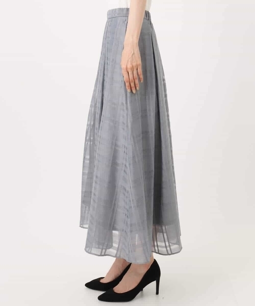 MK MICHEL KLEIN（エムケーミッシェルクラン）の「シアードビーチェックスカート/洗える（スカート・レディース・グレー/ブラック・38）」の12枚目の写真