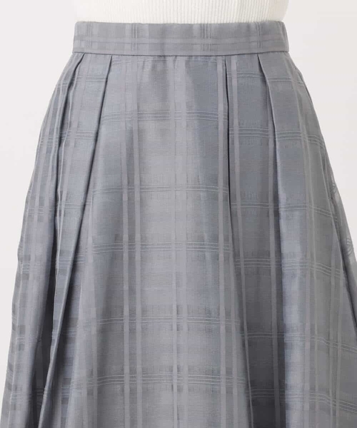 MK MICHEL KLEIN（エムケーミッシェルクラン）の「シアードビーチェックスカート/洗える（スカート・レディース・グレー/ブラック・38）」の10枚目の写真