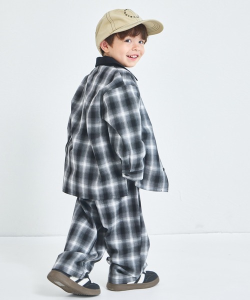 pairmanon(ペアマノン)の「【セットアップ着用可能】ユニセックス オンブレチェックシャツ(シャツ/ブラウス・キッズ・ブラック/ブラウン・90/100/110/120/130/140/150)」の5枚目の写真