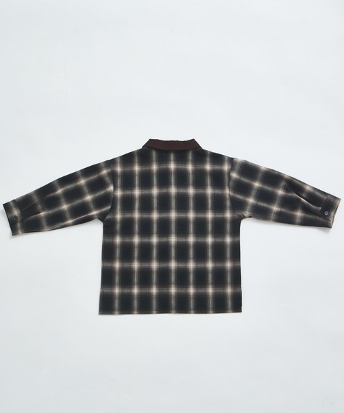 pairmanon(ペアマノン)の「【セットアップ着用可能】ユニセックス オンブレチェックシャツ(シャツ/ブラウス・キッズ・ブラック/ブラウン・90/100/110/120/130/140/150)」の11枚目の写真