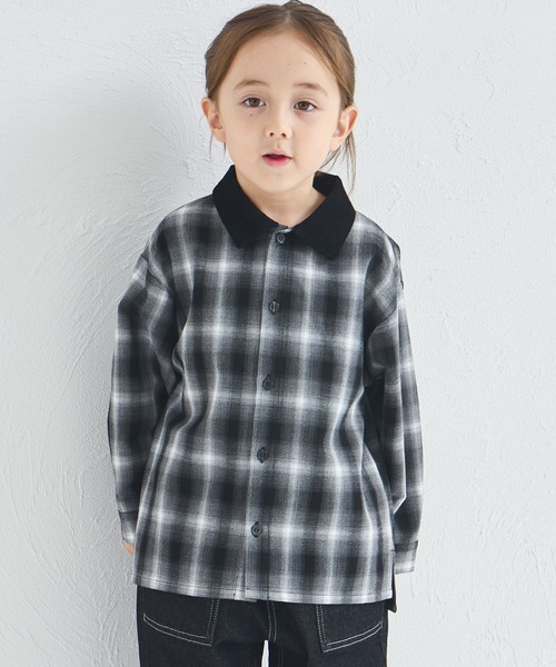 pairmanon(ペアマノン)の「【セットアップ着用可能】ユニセックス オンブレチェックシャツ(シャツ/ブラウス・キッズ・ブラック/ブラウン・90/100/110/120/130/140/150)」の22枚目の写真