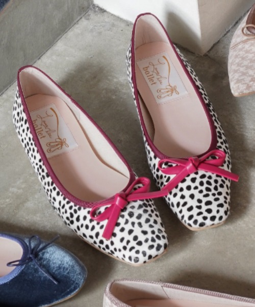 Launa lea ballet（ラウナレア バレエ）の「スクエアトゥバレエシューズ(B7610A)（バレエシューズ・レディース・アニマル/ブラウン系その他・24.5cm/24.0cm/23.0cm/22.5cm/22.0cm/21.5cm/23.5cm/25.5cm/25.0cm/26.0cm）」の2枚目の写真