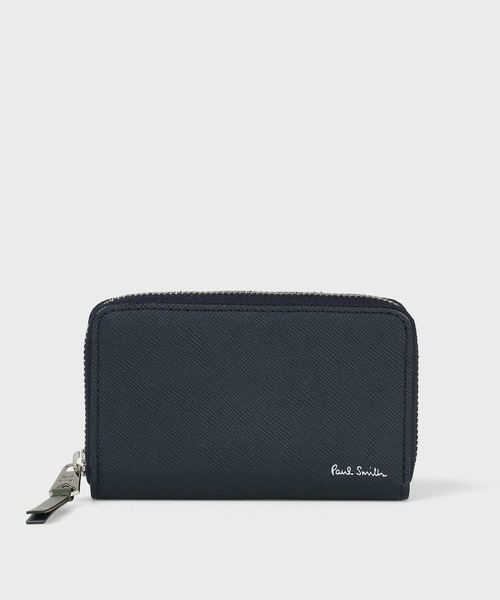ポールスミス ブライトストライププラー カード&コインケース ネイビー Paul Smith 【名入れ】Paul ポールスミス 小銭入れ 財布