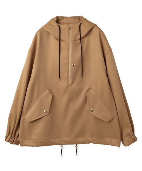 CULLNI（クルニ）の「Double Cloth Kersey Half Zip Anorak Hoodie（マウンテンパーカー・メンズ・バーガンディー/ブラック/ベージュ・1/2）」の2枚目の写真