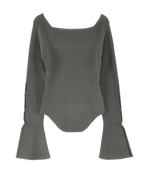 LAGUNAMOON（ラグナムーン）の「スリットフレアスリーブプルオーバー（ニット/セーター・レディース・チャコールグレー/ベージュ/サーモンピンク・FREE）」の2枚目の写真