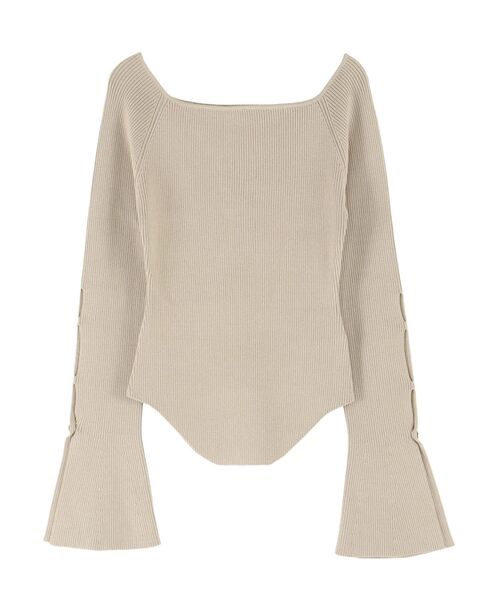 LAGUNAMOON（ラグナムーン）の「スリットフレアスリーブプルオーバー（ニット/セーター・レディース・チャコールグレー/ベージュ/サーモンピンク・FREE）」の10枚目の写真