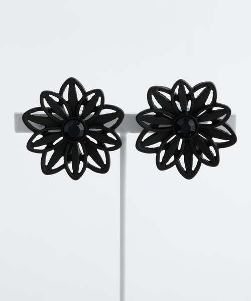 JewCas（ジュアキャス）の「JewCas フラワーリボン＋ガラスストーンFlower Ribbonエアフィットイヤリング[JC4905]（イヤリング・レディース・ホワイト/ブラック・FREE）」の9枚目の写真